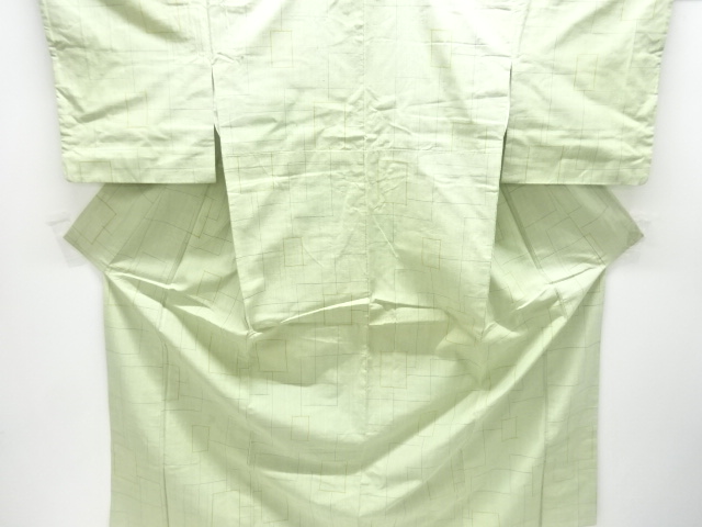 アンティーク　枡模様織り出し手織り紬着物